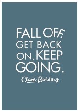 Fall Off. clare balding book Get Back On. Keep Going