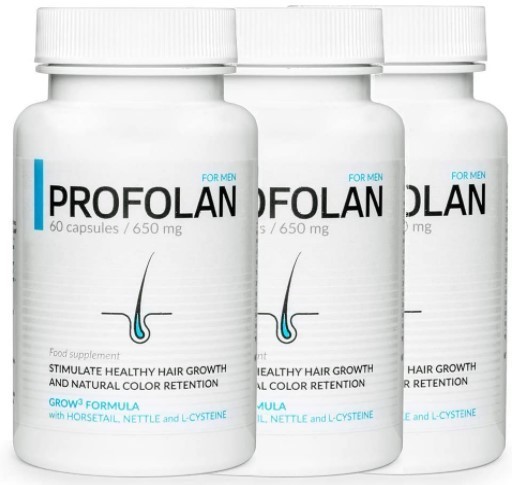 PROFOLAN - Best Anti Hair Loss Pills for Men, Effectively Stops Hair Loss, stimulates Hair Growth, Strengthens Hair Color, Prevents graying, 60 Capsules