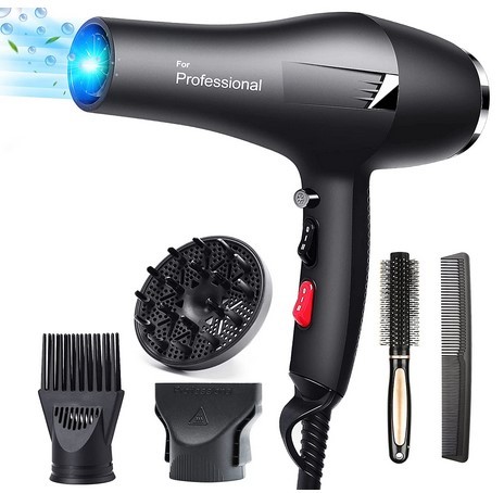 1875W Professional Hair Dryer with Diffuser Ionic Conditioning - Powerful, Fast Hairdryer Blow Dryer