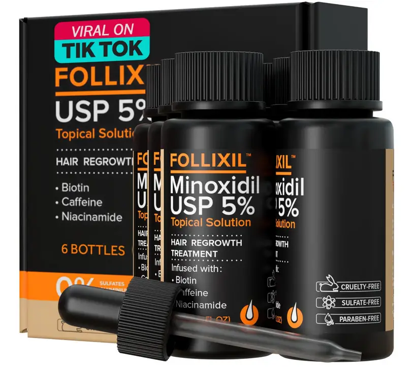 Minoxidil for Men - Hair Growth Topical Infused with Biotin