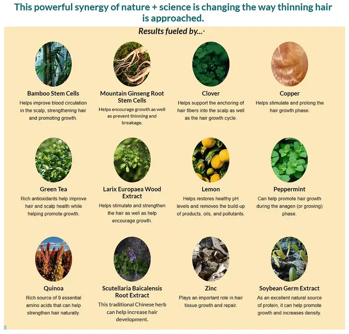 More Hair Naturally Ingredients 