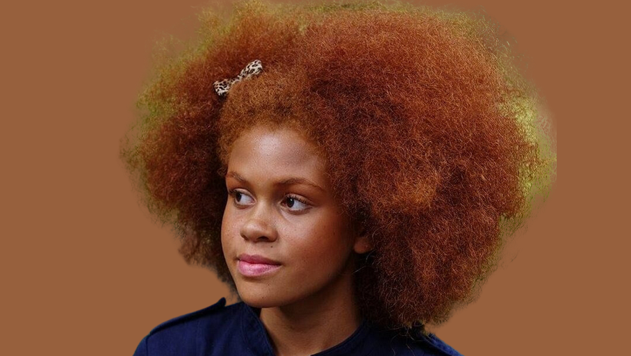 Dark Skin with Natural Red Hair