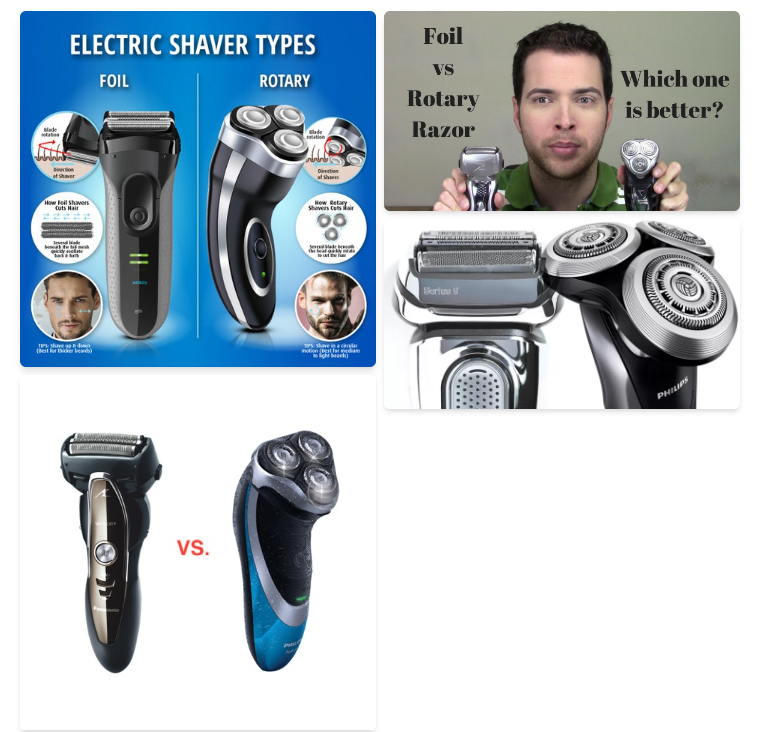 Foil and Rotary shavers side by side