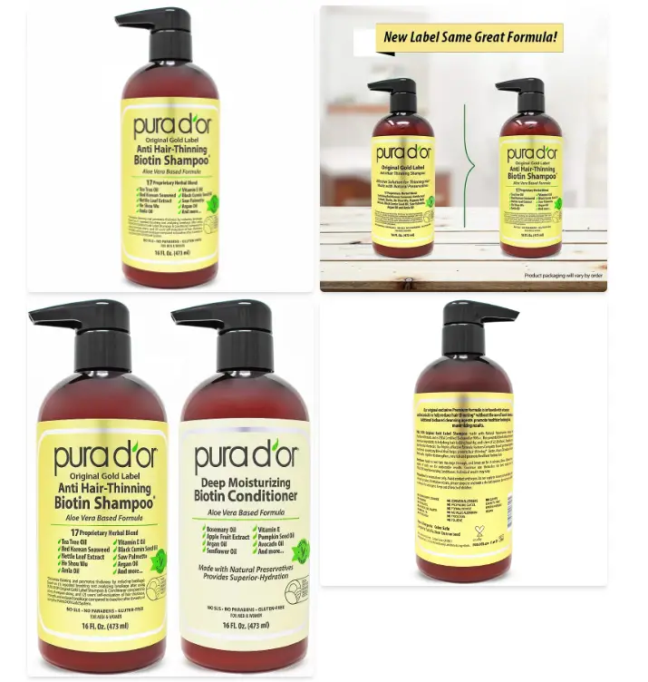 PURA D’OR Original Gold Label Anti Thinning Biotin Shampoo
