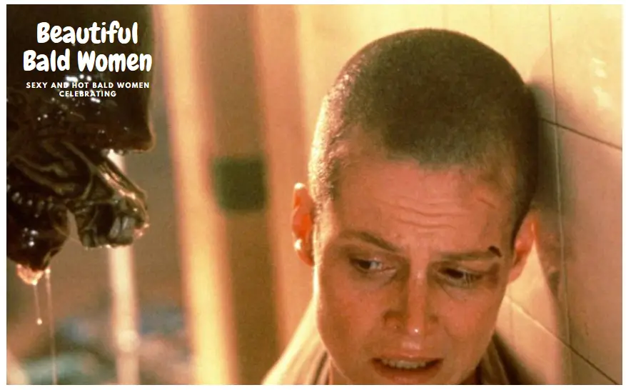 Sigourney Weaver's bald head