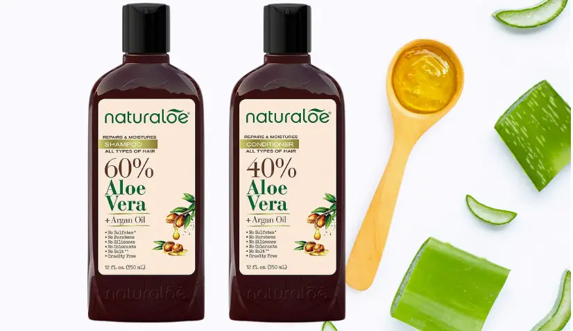 2 bottle of aloe vera shampoo and conditioner for hair growth.