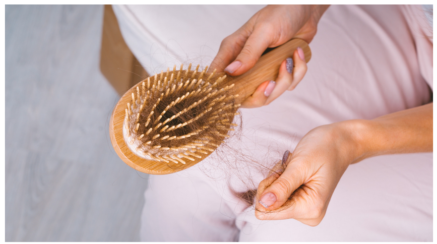 pulling hair, strands immediately form a brush