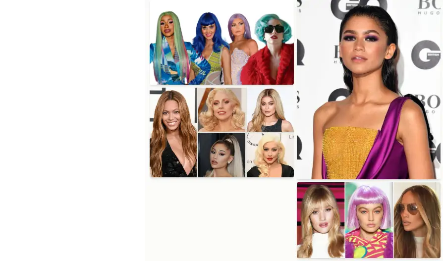 A collection of wigs often used by celebrities for different roles and appearances