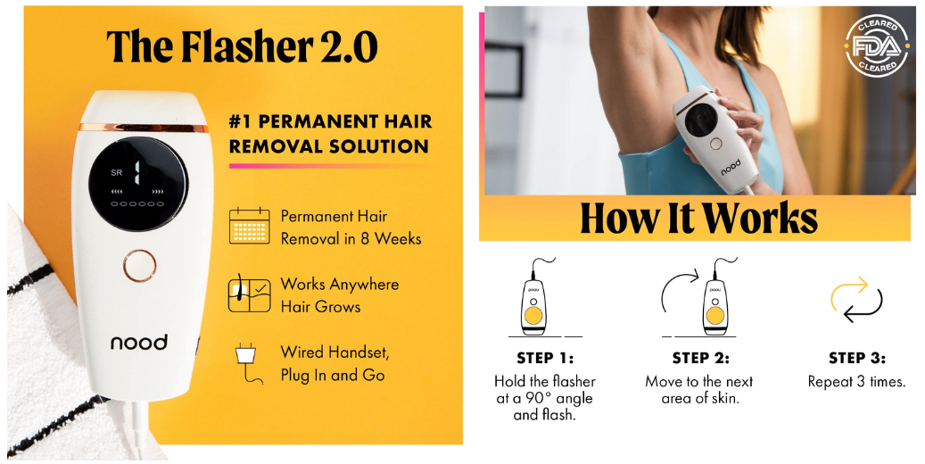 Flasher 2.0 Permanent IPL Hair Removal by Nood