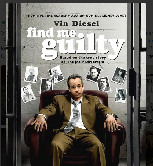 Vin Diesel wearing a wig in the movie 'Find Me Guilty'